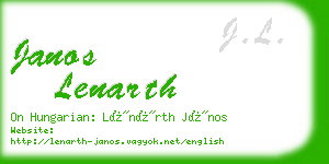 janos lenarth business card